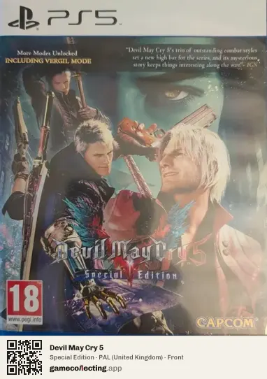 Devil May Cry 5 PlayStation 5, United Kingdom box front