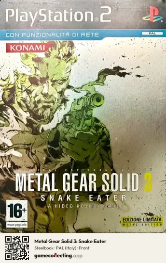 Metal Gear Solid 3: Snake Eater PlayStation 2, Italy box front