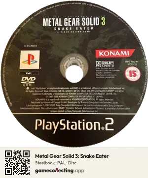 Metal Gear Solid 3: Snake Eater PlayStation 2, PAL disc