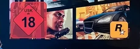 Grand Theft Auto V, the USK square on its front