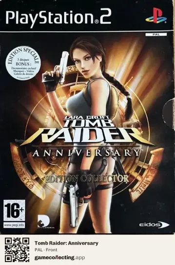 Tomb Raider: Anniversary PlayStation 2, PAL box front
