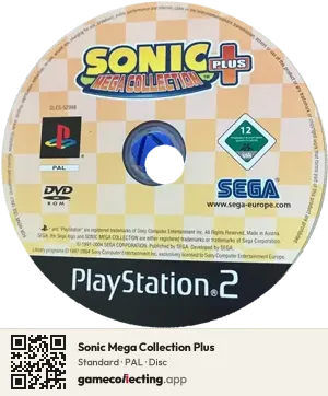 Sonic Mega Collection Plus PlayStation 2, PAL disc