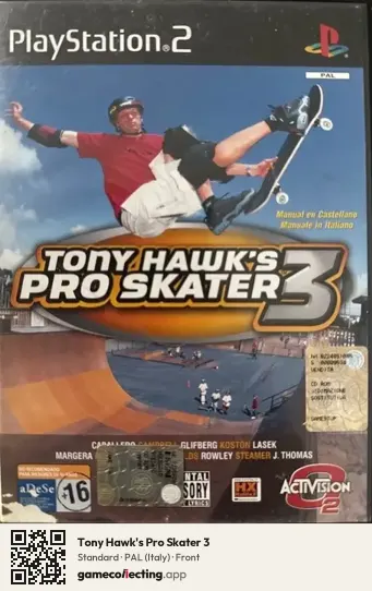 Tony Hawk's Pro Skater 3 PlayStation 2, Italy box front