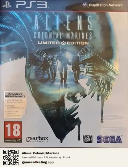 Aliens: Colonial Marines PlayStation 3, Austria box front