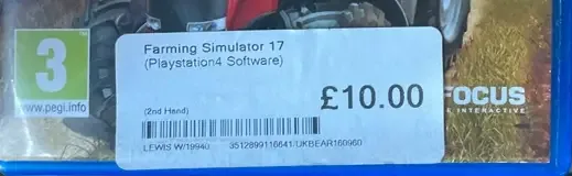 Farming Simulator 17, the USK square on its front