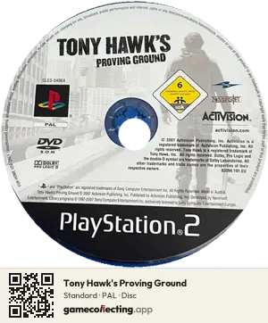 Tony Hawk's Proving Ground PlayStation 2, PAL disc
