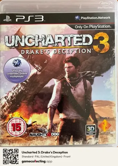Uncharted 3: Drake's Deception PlayStation 3, United Kingdom box front