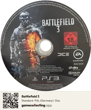 Battlefield 3 PlayStation 3, PAL disc