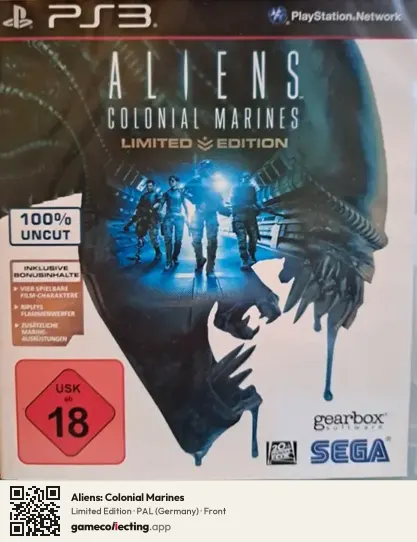 Aliens: Colonial Marines PlayStation 3, Germany box front