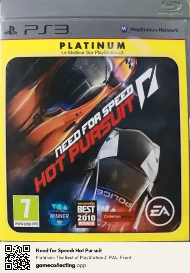 Need for Speed: Hot Pursuit PlayStation 3, PAL box front