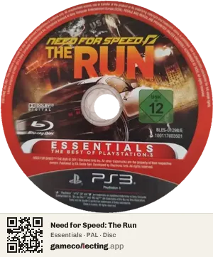 Need for Speed: The Run PlayStation 3, PAL disc
