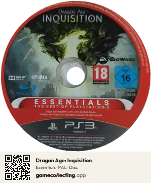 Dragon Age: Inquisition PlayStation 3, PAL disc