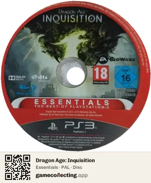 Dragon Age: Inquisition PlayStation 3, PAL disc