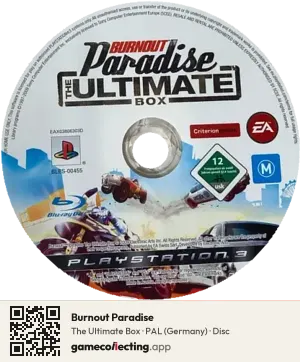 Burnout Paradise PlayStation 3, PAL disc