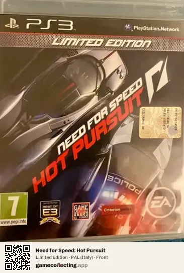 Need for Speed: Hot Pursuit PlayStation 3, Italy box front