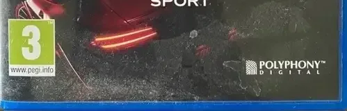 Gran Turismo Sport, the PEGI square on its front