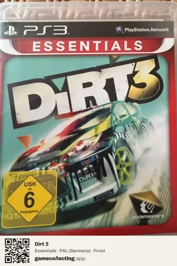 Dirt 3 PlayStation 3, Germany box front