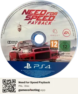 Need for Speed Payback PlayStation 4, PAL disc