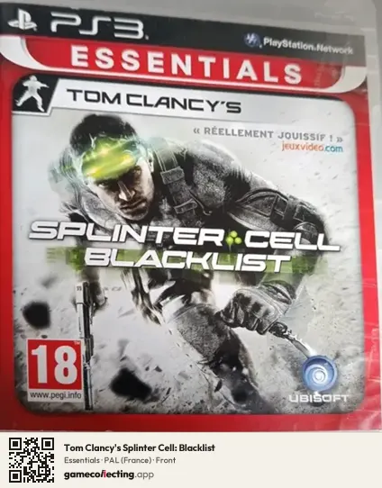 Tom Clancy's Splinter Cell: Blacklist PlayStation 3, France box front