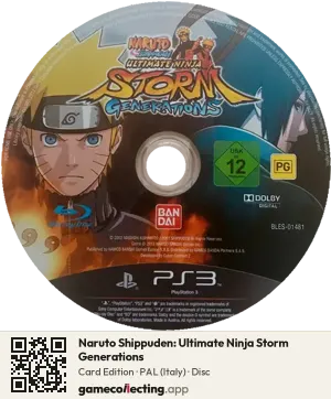 Naruto Shippuden: Ultimate Ninja Storm Generations PlayStation 3, PAL disc