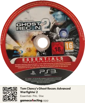 Tom Clancy's Ghost Recon: Advanced Warfighter 2 PlayStation 3, PAL disc