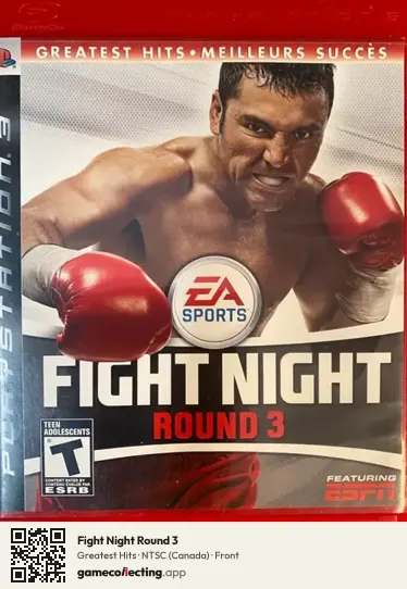 Fight Night Round 3 PlayStation 3, Canada box front