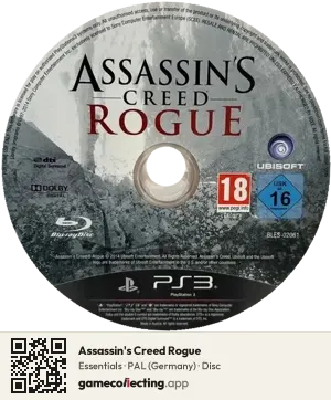 Assassin's Creed Rogue PlayStation 3, PAL disc