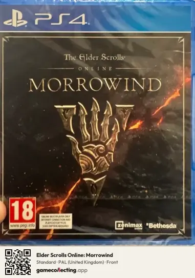 Elder Scrolls Online: Morrowind PlayStation 4, United Kingdom box front