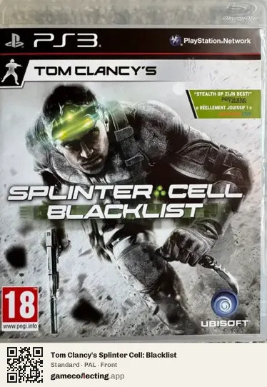 Tom Clancy's Splinter Cell: Blacklist PlayStation 3, PAL box front