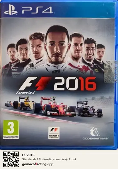 F1 2016 PlayStation 4, Nordic countries box front