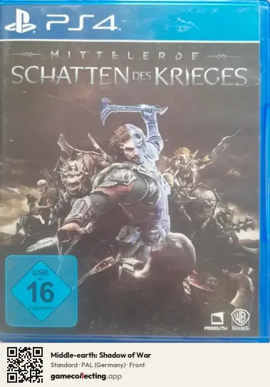 Middle-earth: Shadow of War PlayStation 4, Germany box front