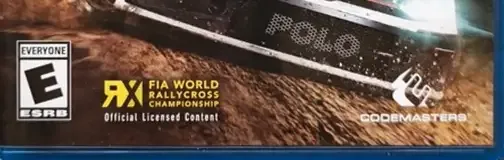 Dirt Rally 2.0, the ESRB box on its front