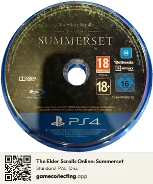The Elder Scrolls Online: Summerset PlayStation 4, PAL disc
