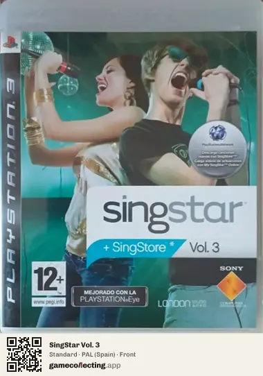 SingStar Vol. 3 PlayStation 3, Spain box front