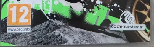 Dirt 2, the PEGI square on its front