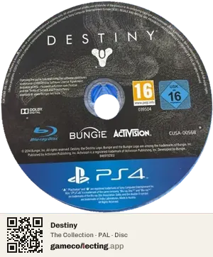 Destiny PlayStation 4, PAL disc