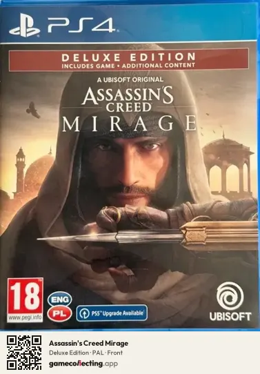 Assassin's Creed Mirage PlayStation 4, PAL box front