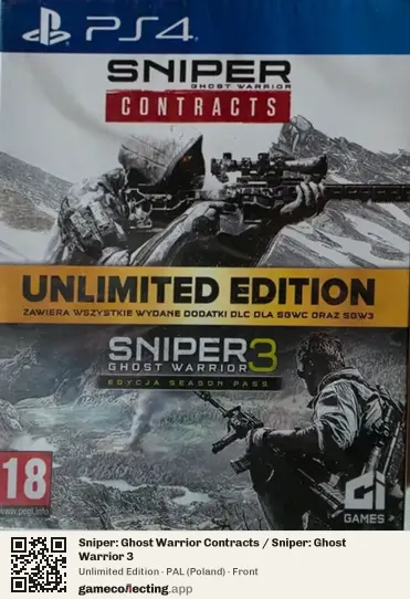 Sniper: Ghost Warrior Contracts / Sniper: Ghost Warrior 3 PlayStation 4, Poland box front