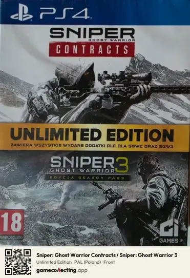 Sniper: Ghost Warrior Contracts / Sniper: Ghost Warrior 3 PlayStation 4, Poland box front
