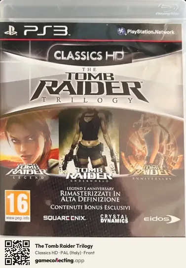 The Tomb Raider Trilogy PlayStation 3, Italy box front