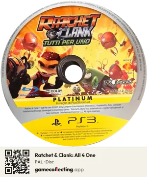 Ratchet & Clank: All 4 One PlayStation 3, PAL disc