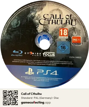 Call of Cthulhu PlayStation 4, PAL disc