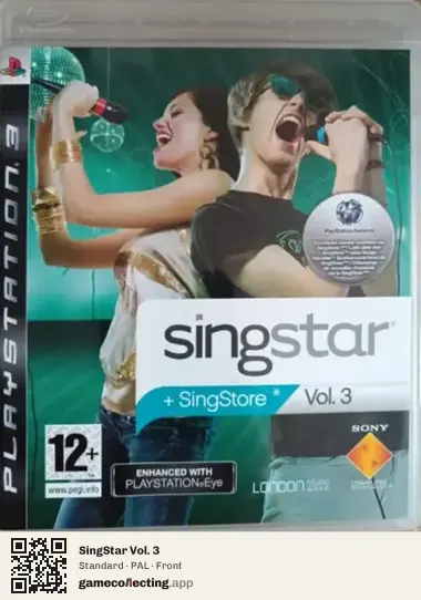 SingStar Vol. 3 PlayStation 3, PAL box front