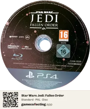 Star Wars Jedi: Fallen Order PlayStation 4, PAL disc