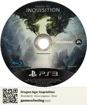 Dragon Age: Inquisition PlayStation 3, Asia disc