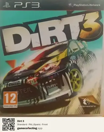 Dirt 3 PlayStation 3, Spain box front