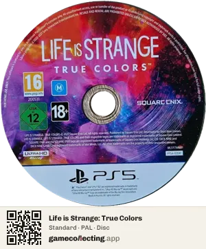 Life is Strange: True Colors PlayStation 5, PAL disc
