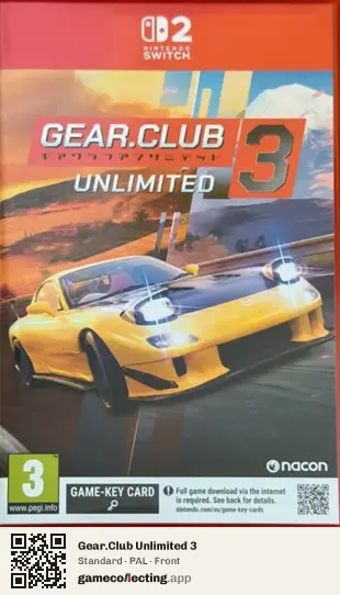 Gear.Club Unlimited 3 Nintendo Switch 2, PAL box front