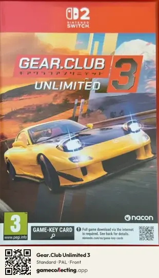Gear.Club Unlimited 3 Nintendo Switch 2, PAL box front