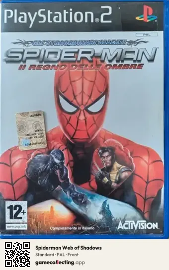 Spiderman Web of Shadows PlayStation 2, PAL box front